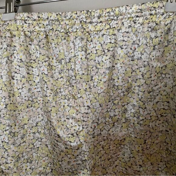 Jason Wu Pajama Shorts Lace Trim Satin Runner Stretch Yellow Floral Comfy Cute - Picture 7 of 11